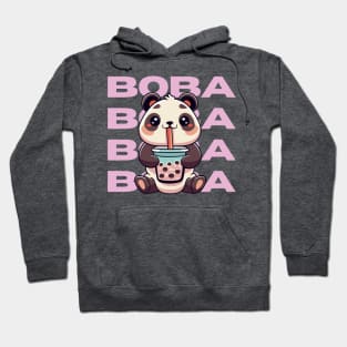 Boba Tea Panda | Cute Panda Drinking Boba Milk Tea Cartoon Hoodie